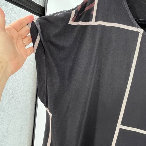 Chico's Colorblock Mesh Top Size L Dolman Sleeves Partial Zebra Print Career - Picture 4 of 10